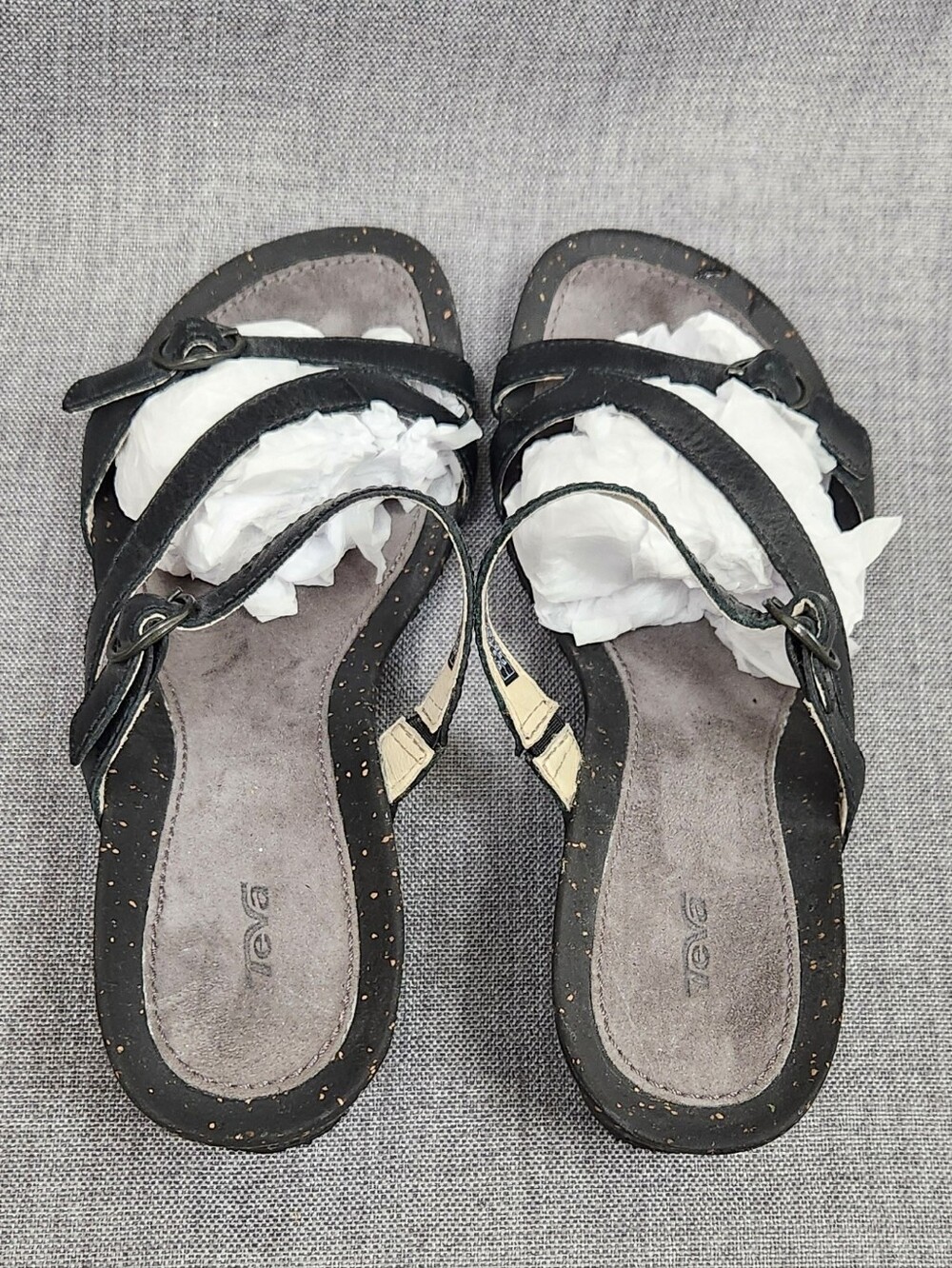 Teva Black Strap Wedge Sandals. 8.5 - Picture 6 of 11